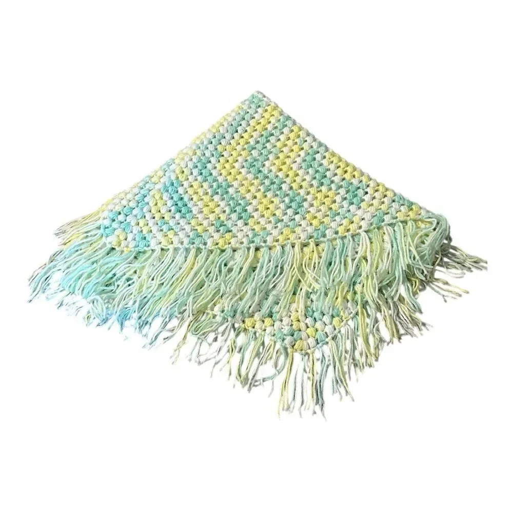 Afghan pastel color Octagon shaped handmade  Throw